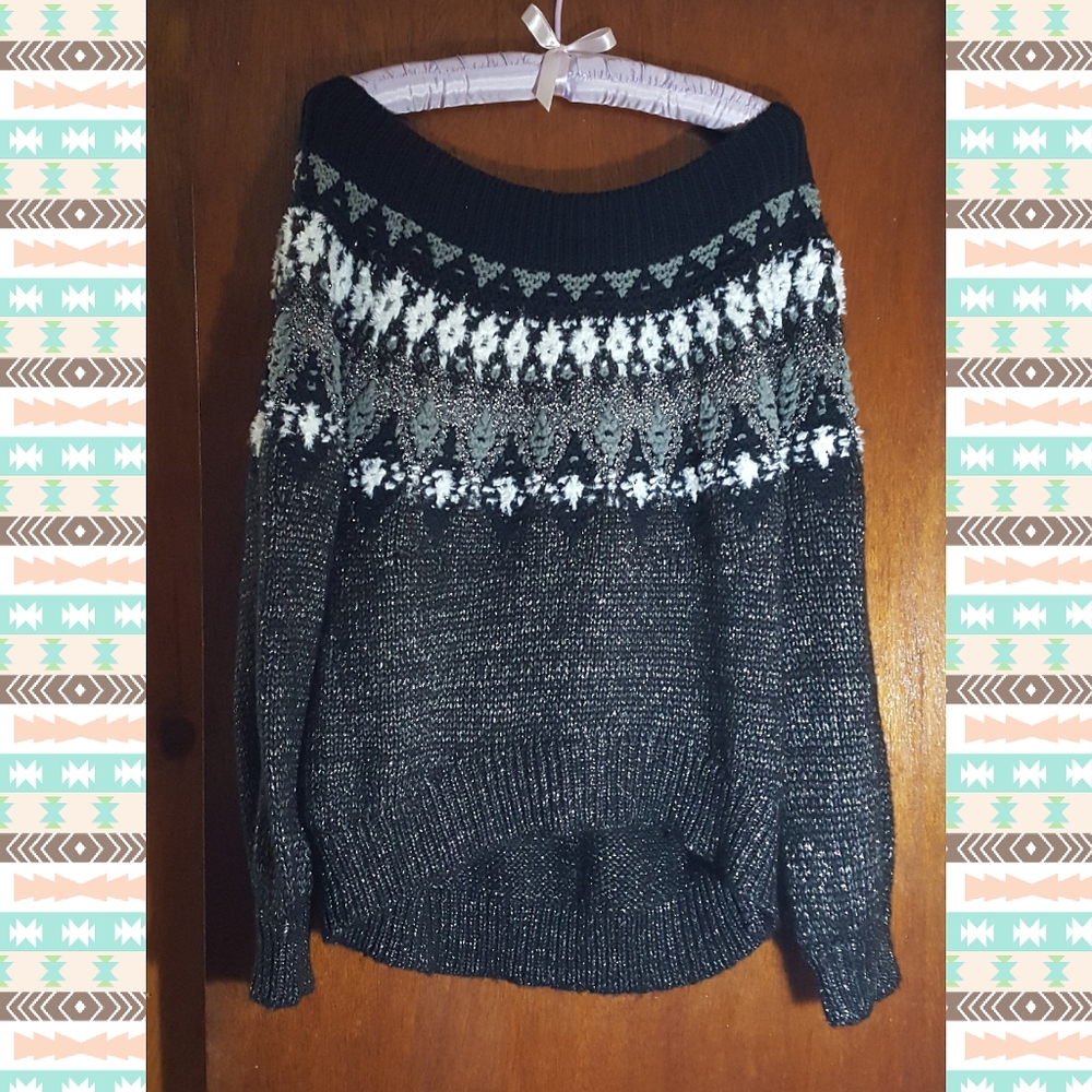NWOT Express | metallic knit oversized sweater